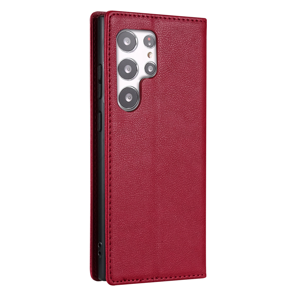 BKS-001 For Samsung Galaxy S24 Ultra Case PU Leather Stand Wallet Phone Protector - Red