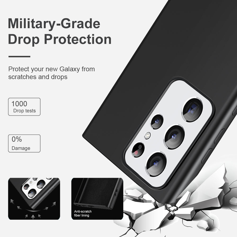 Liquid Series for Samsung Galaxy S24 Ultra Case Compatible with MagSafe Rubberized TPU Back Cover - Black