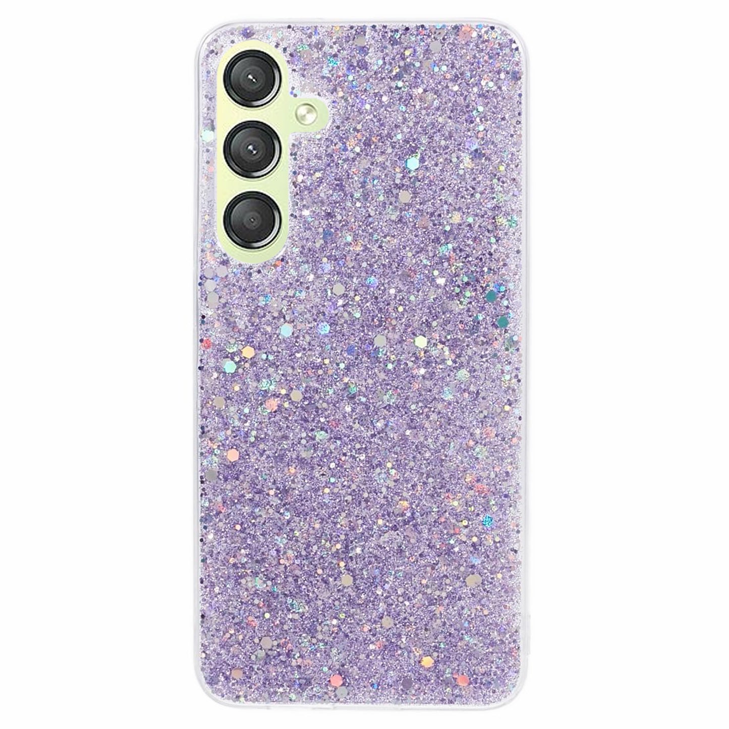 For Samsung Galaxy S24+ Case Anti-scratch Glittery Phone TPU Cover - Purple