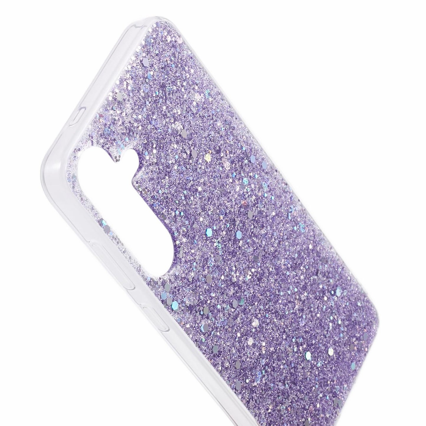 For Samsung Galaxy S24+ Case Anti-scratch Glittery Phone TPU Cover - Purple