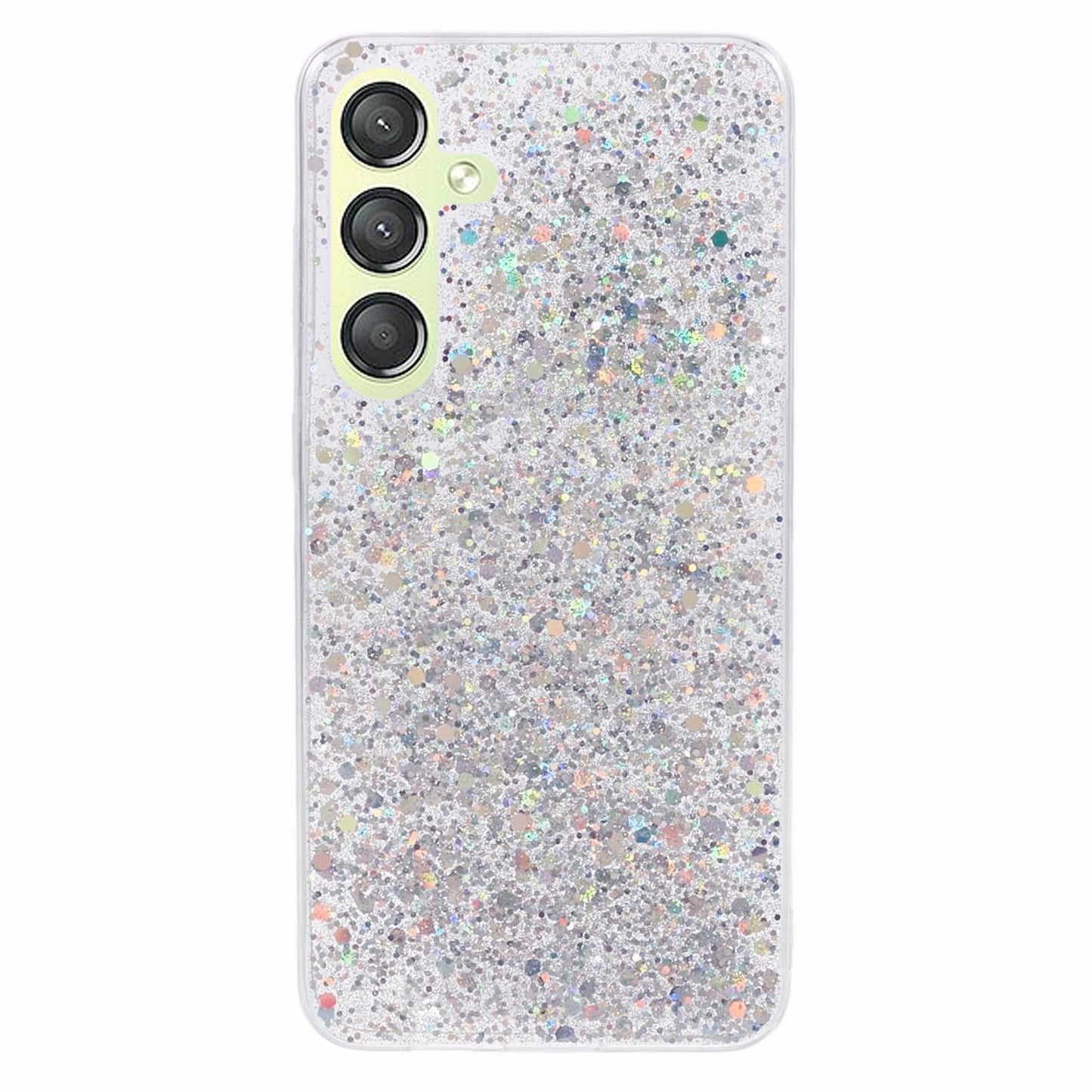 For Samsung Galaxy S24+ Case Anti-scratch Glittery Phone TPU Cover - Silver