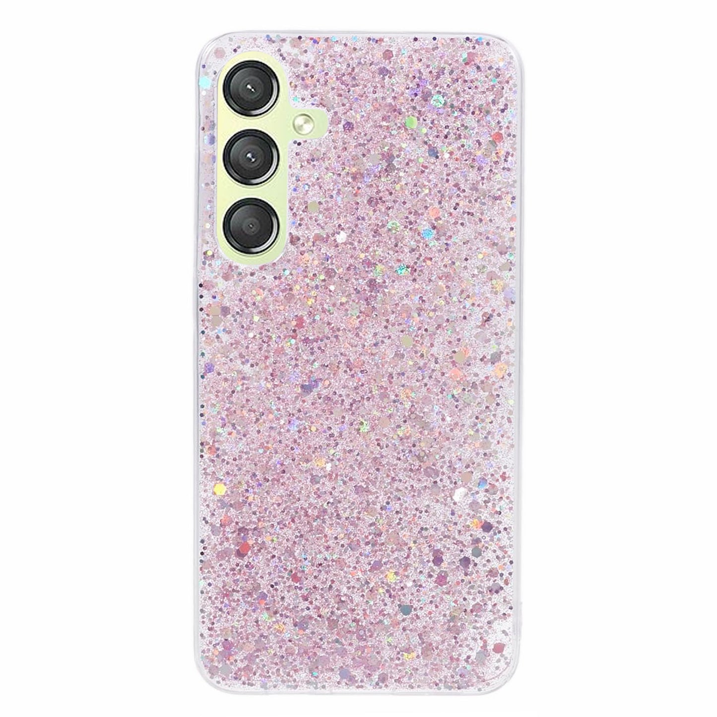For Samsung Galaxy S24+ Case Anti-scratch Glittery Phone TPU Cover - Pink
