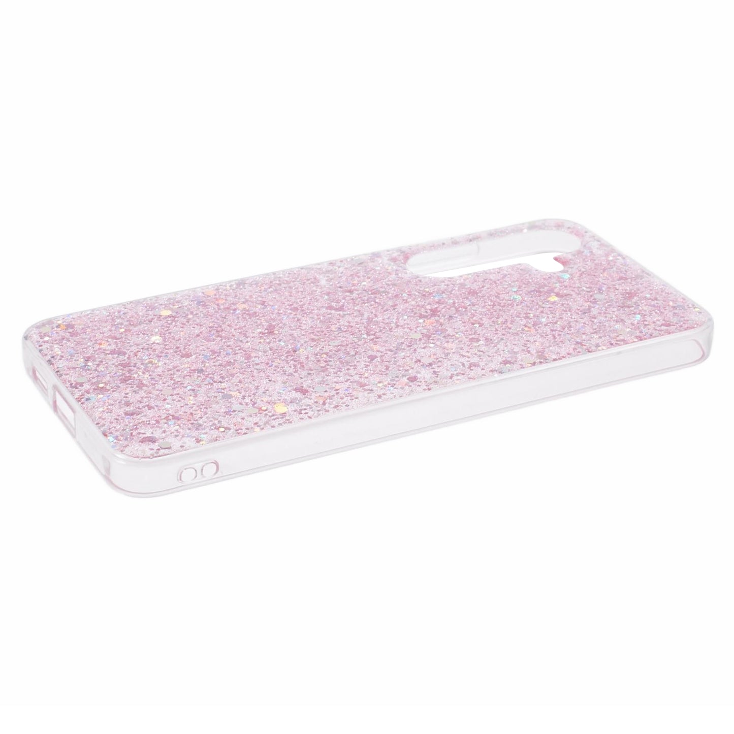 For Samsung Galaxy S24+ Case Anti-scratch Glittery Phone TPU Cover - Pink
