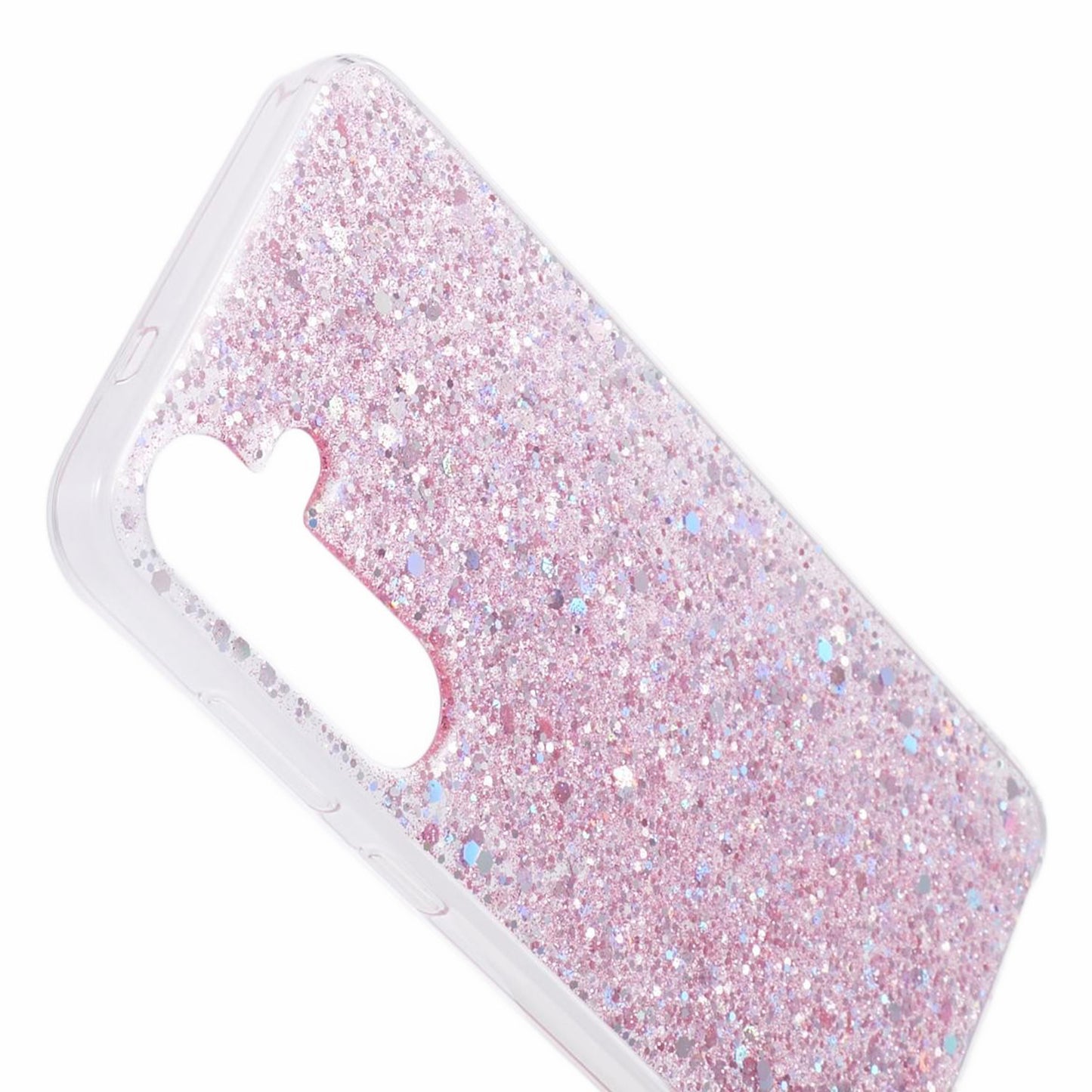 For Samsung Galaxy S24 TPU Case Glitter Sequins Anti-scratch Phone Cover - Pink