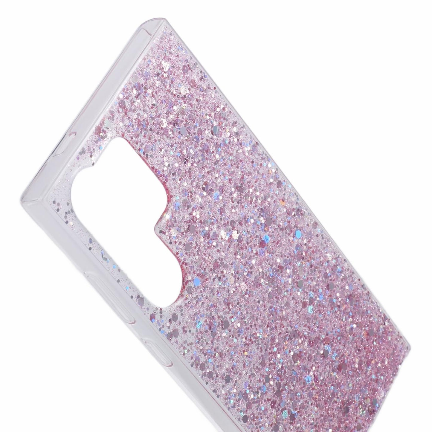 For Samsung Galaxy S24 Ultra Case Shiny Glitter Sequins Soft TPU Phone Cover - Pink