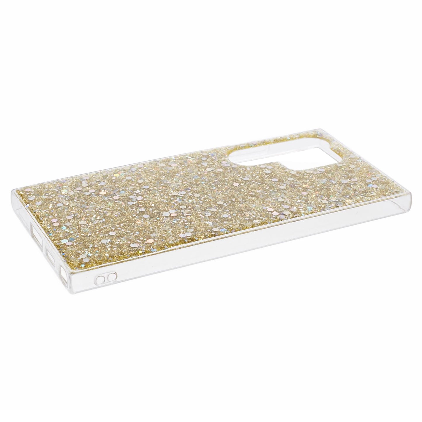 For Samsung Galaxy S24 Ultra Case Shiny Glitter Sequins Soft TPU Phone Cover - Gold