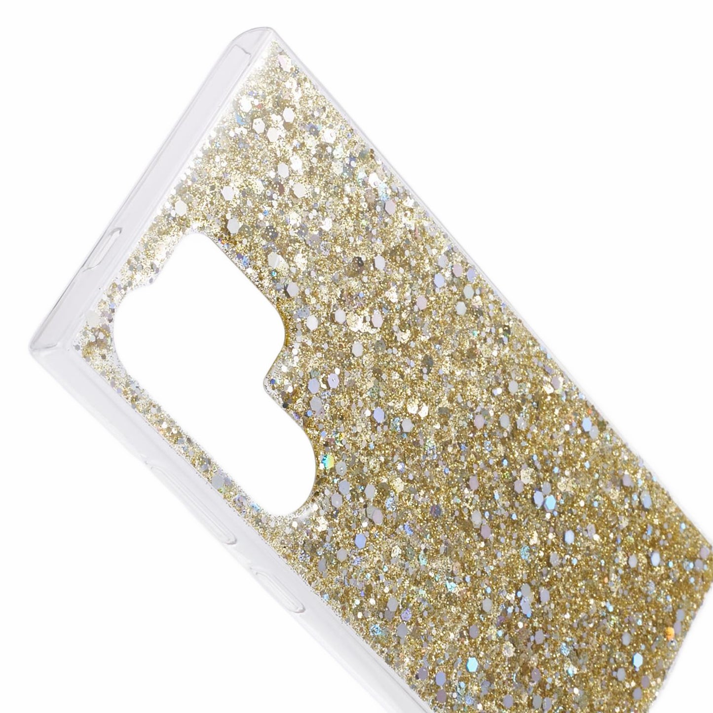 For Samsung Galaxy S24 Ultra Case Shiny Glitter Sequins Soft TPU Phone Cover - Gold