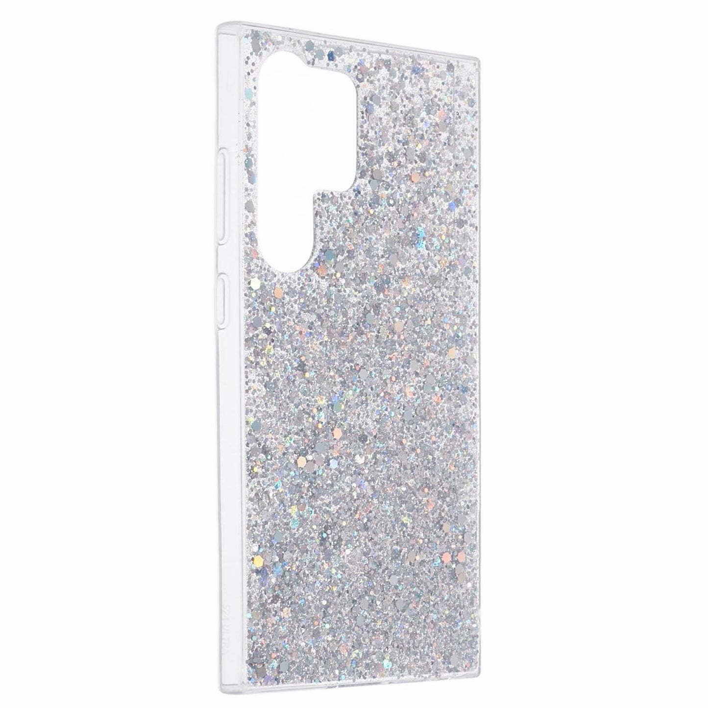 For Samsung Galaxy S24 Ultra Case Shiny Glitter Sequins Soft TPU Phone Cover - Silver