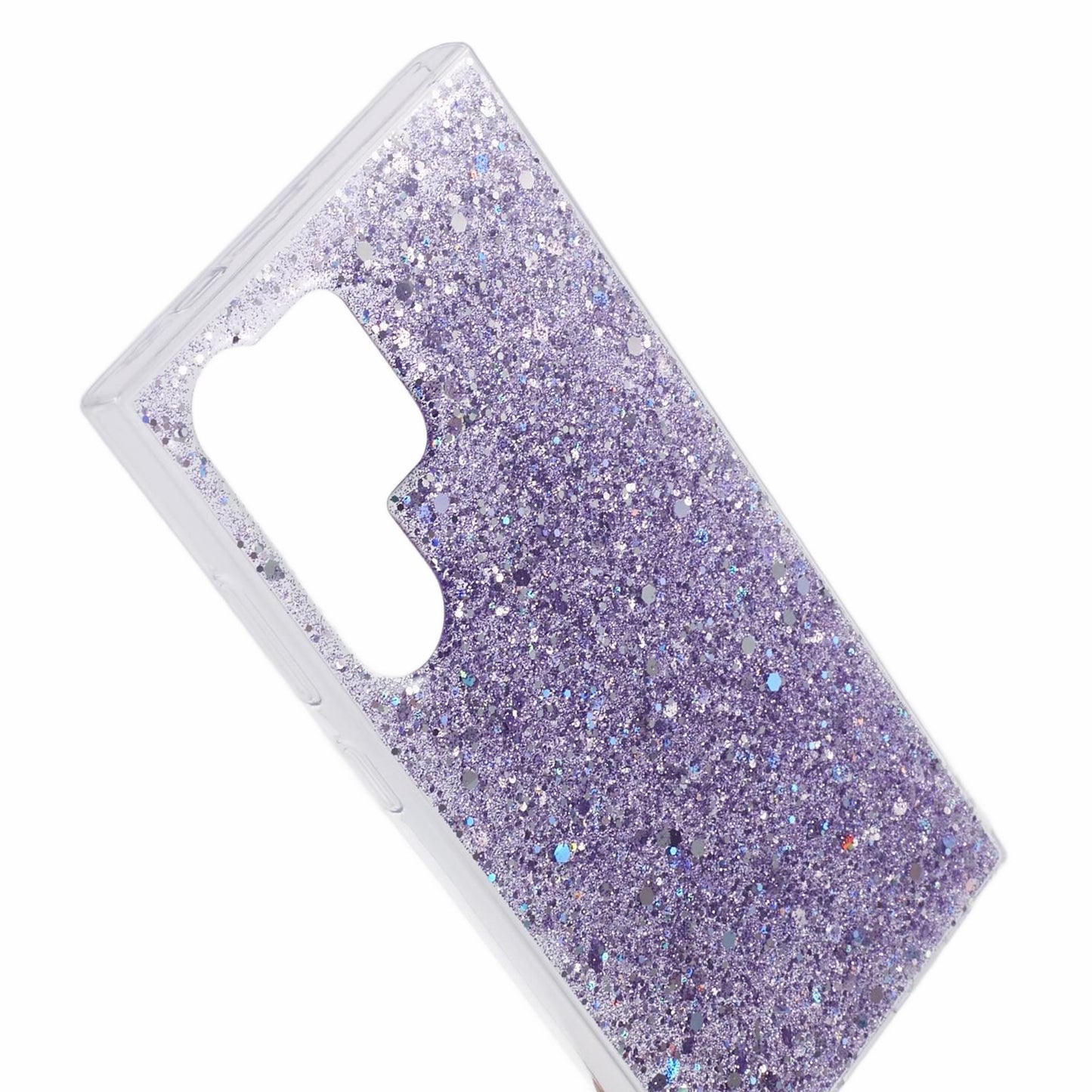 For Samsung Galaxy S24 Ultra Case Shiny Glitter Sequins Soft TPU Phone Cover - Purple