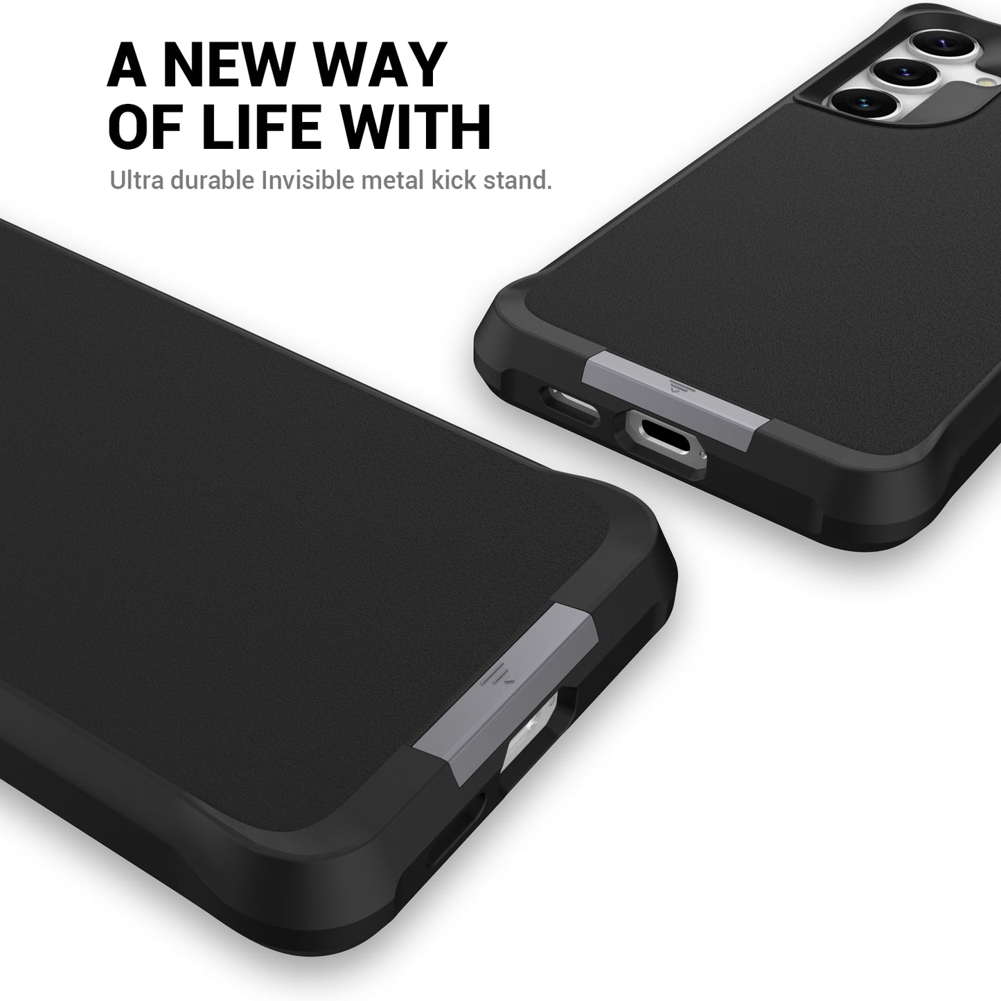 Taurustar Series For Samsung Galaxy S24+ Magnetic Phone Case PC+TPU Drop-resistant Kickstand Back Cover - Black