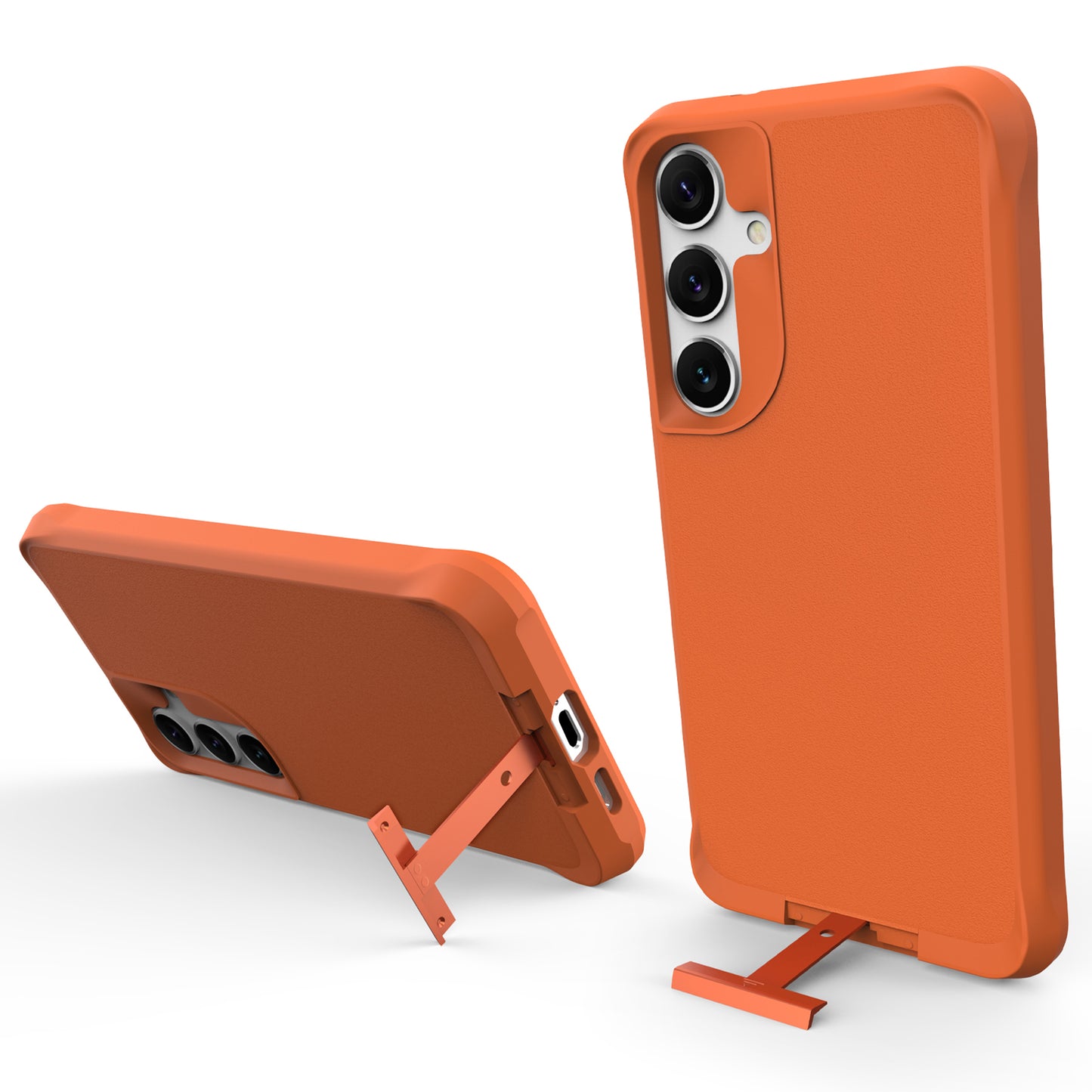 Taurustar Series For Samsung Galaxy S24+ Magnetic Phone Case PC+TPU Drop-resistant Kickstand Back Cover - Orange