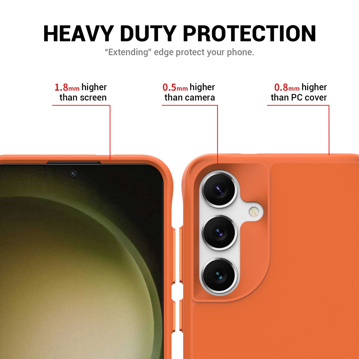 Taurustar Series For Samsung Galaxy S24+ Magnetic Phone Case PC+TPU Drop-resistant Kickstand Back Cover - Orange