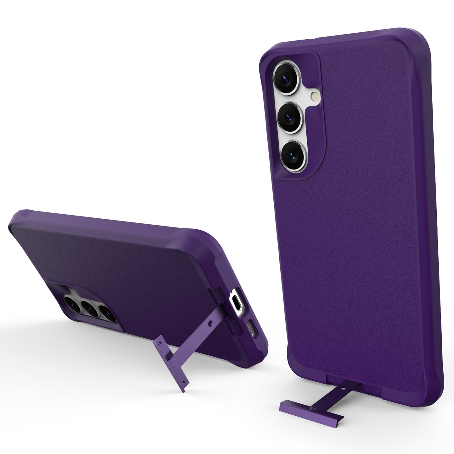 Taurustar Series For Samsung Galaxy S24+ Magnetic Phone Case PC+TPU Drop-resistant Kickstand Back Cover - Purple