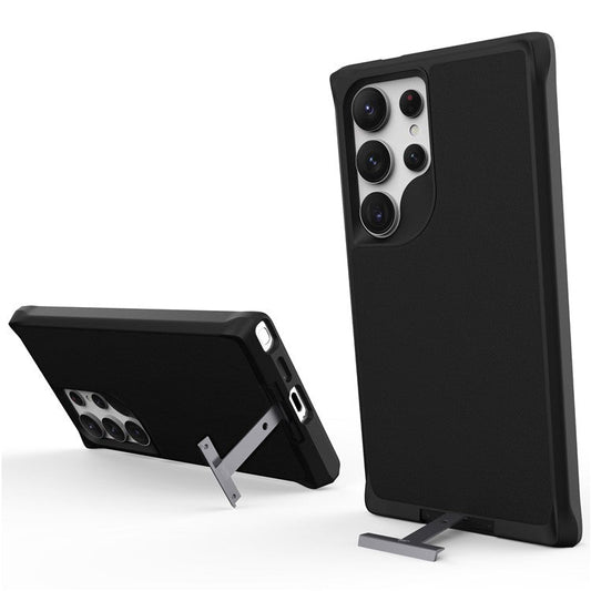 Taurustar Series For Samsung Galaxy S24 Ultra Case PC+TPU Kickstand Cover Compatible with MagSafe - Black