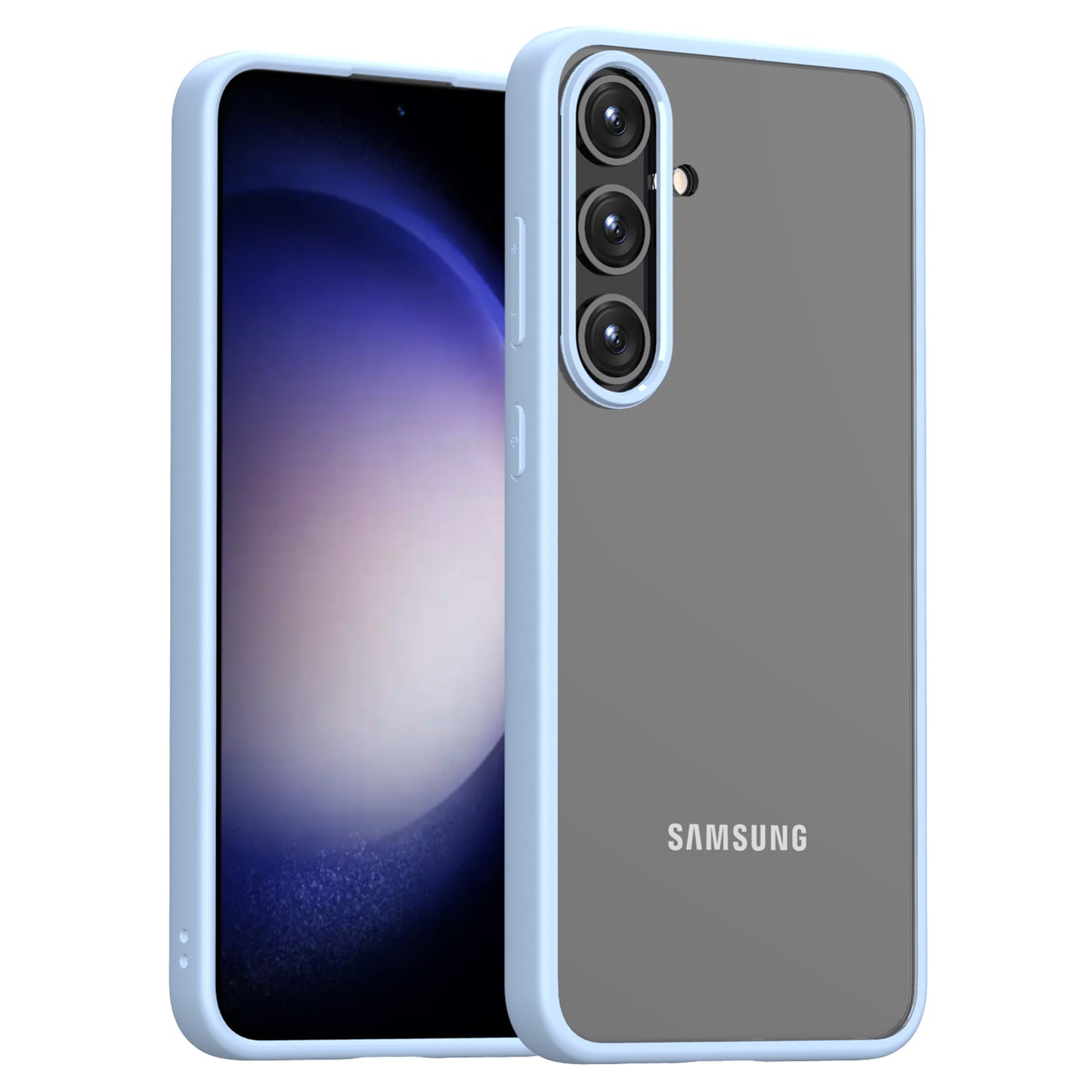 Shockproof Slim Case for Samsung Galaxy S24 Shell Hard PC+Soft TPU Phone Cover - Blue