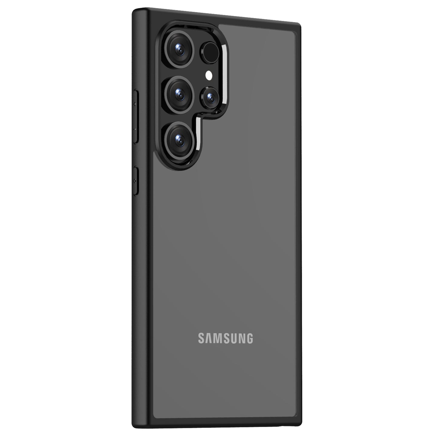 For Samsung Galaxy S24 Ultra Case Shockproof Slim Hard PC+Soft TPU Phone Shell - Black