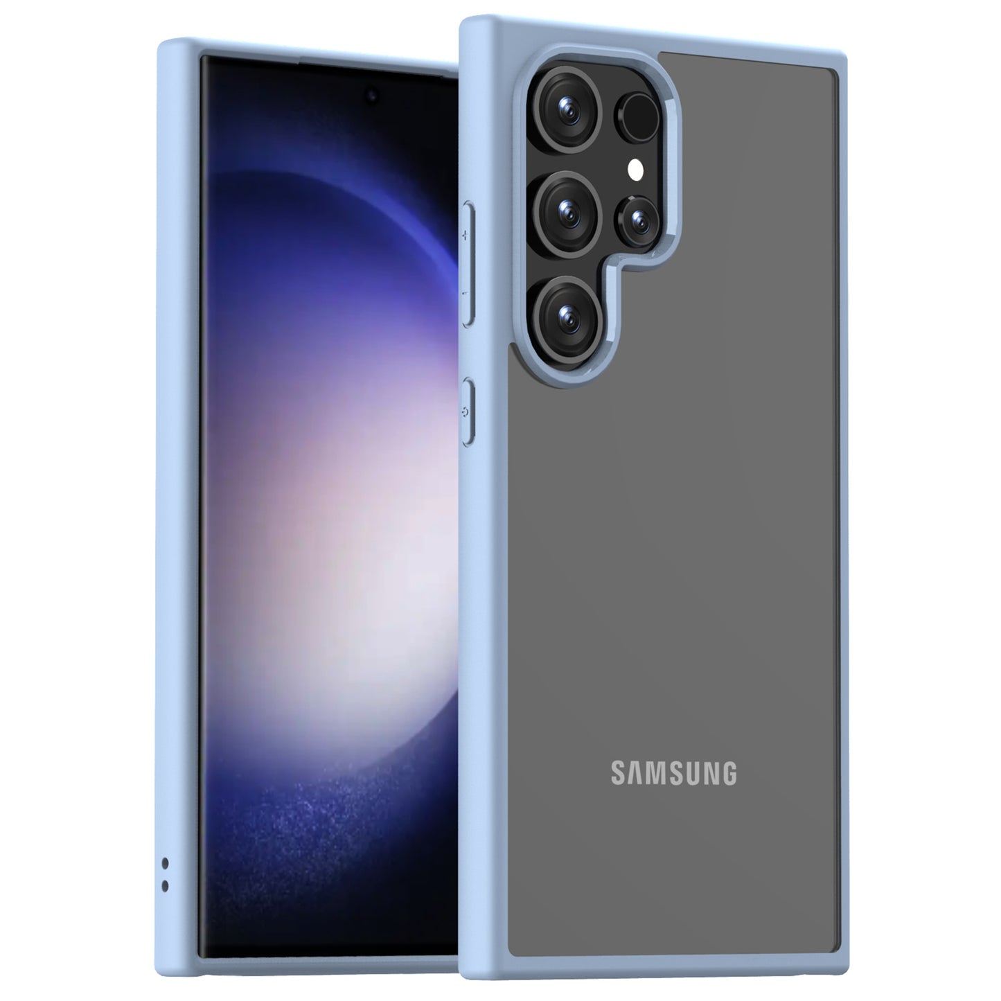 For Samsung Galaxy S24 Ultra Case Shockproof Slim Hard PC+Soft TPU Phone Shell - Blue