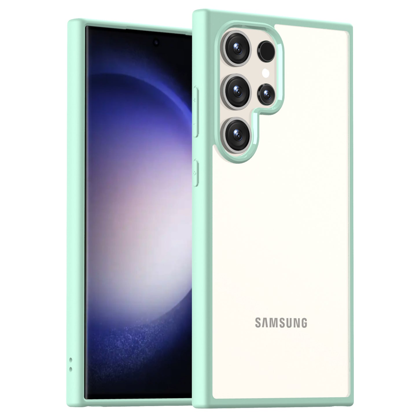 For Samsung Galaxy S24 Ultra Case Shockproof Slim Hard PC+Soft TPU Phone Shell - Green
