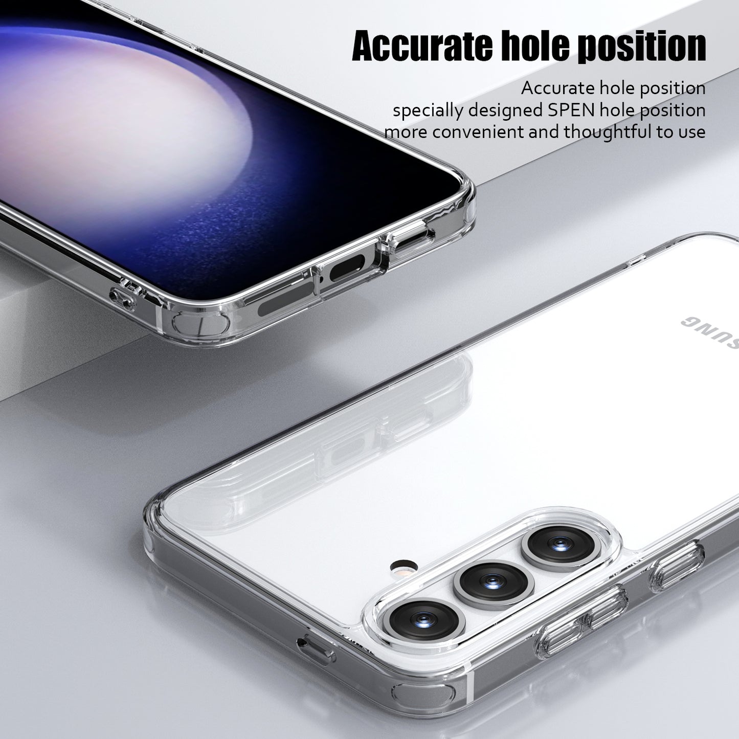 Aurora Series For Samsung Galaxy S24 Case Hard PC + Soft TPU Clear Phone Shell - Transparent