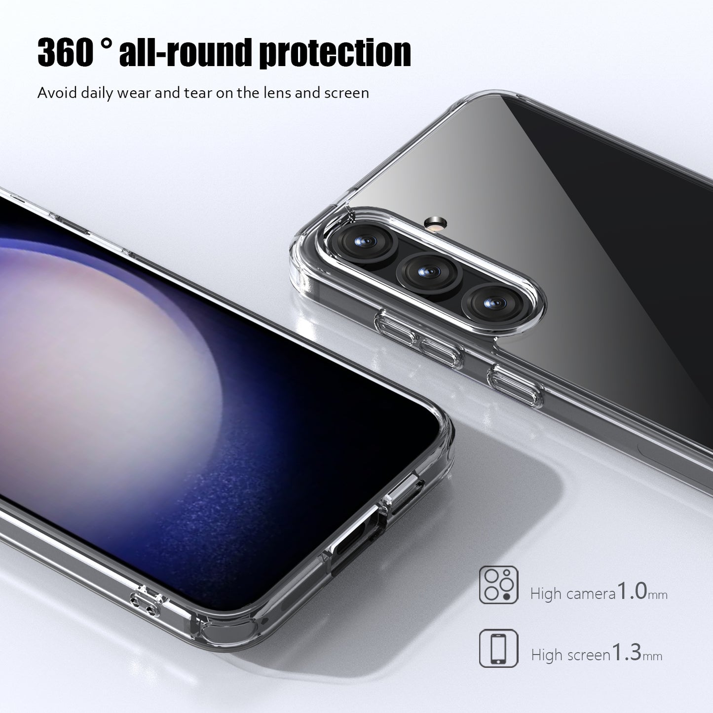Aurora Series For Samsung Galaxy S24+ Case TPU+PC Crystal Clear Phone Back Protector - Transparent
