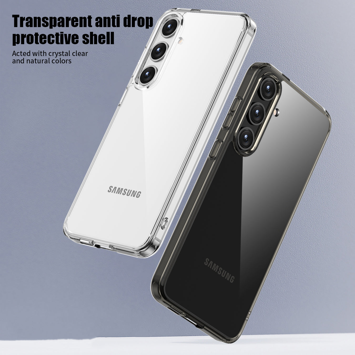 Aurora Series For Samsung Galaxy S24+ Case TPU+PC Crystal Clear Phone Back Protector - Transparent Tan