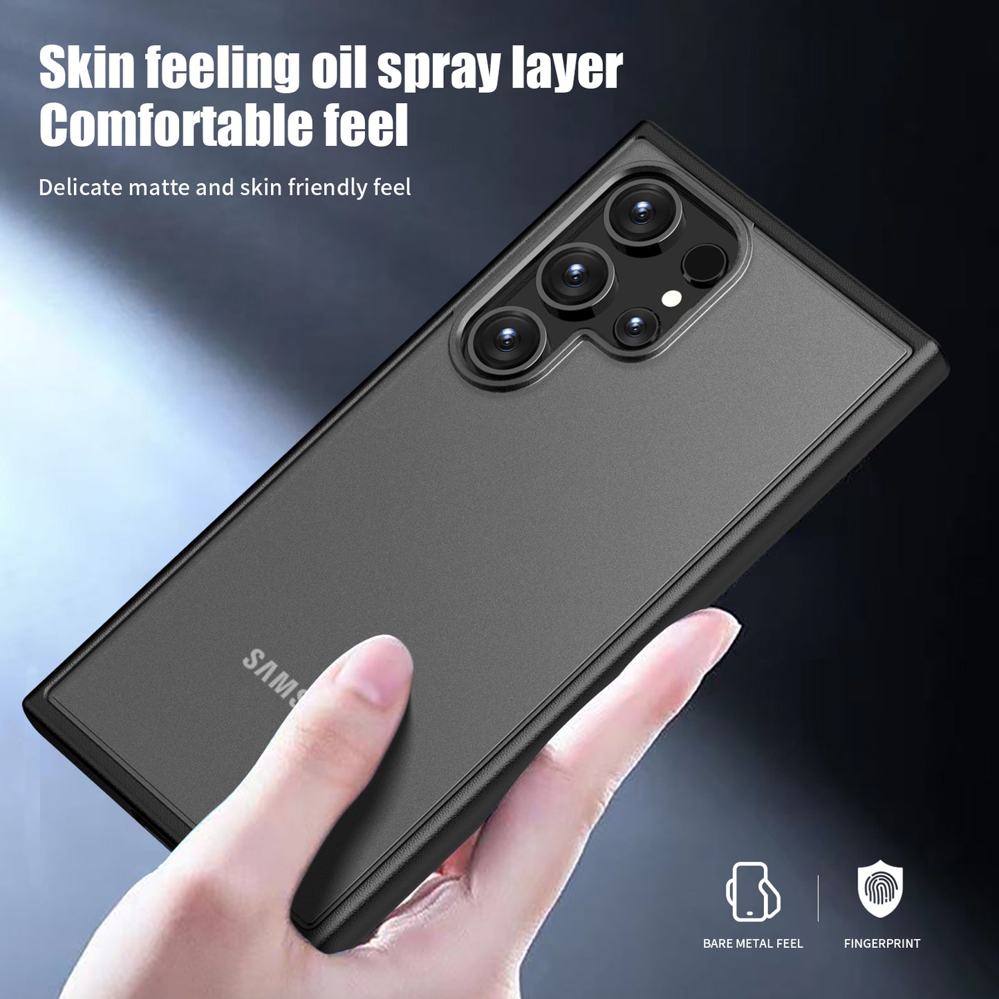 Magic Series for Samsung Galaxy S24 Ultra Case Drop-proof Matte TPU+PC Phone Guard Cover - Black