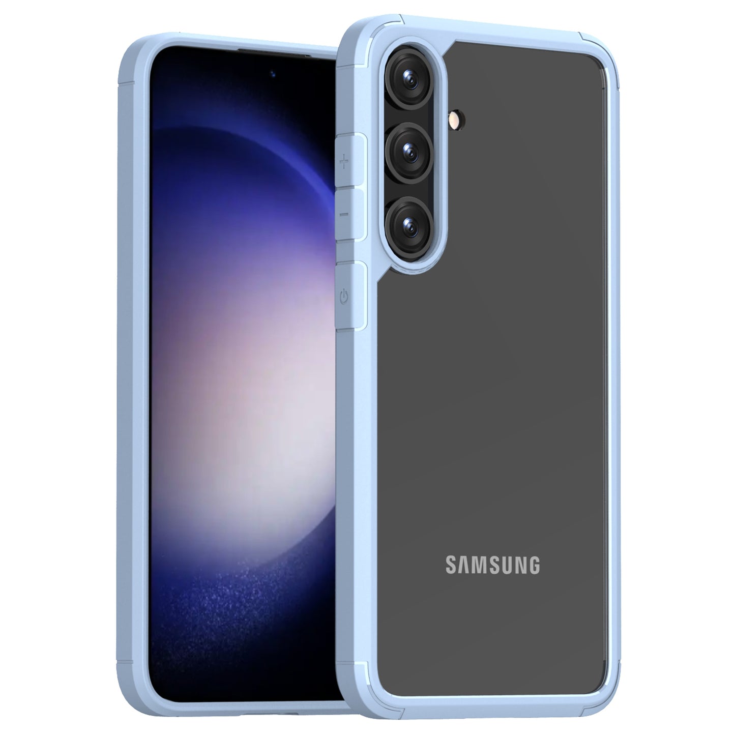 Defense Armor Series for Samsung Galaxy S24 Case Clear TPU+PC Phone Guard Cover - Blue