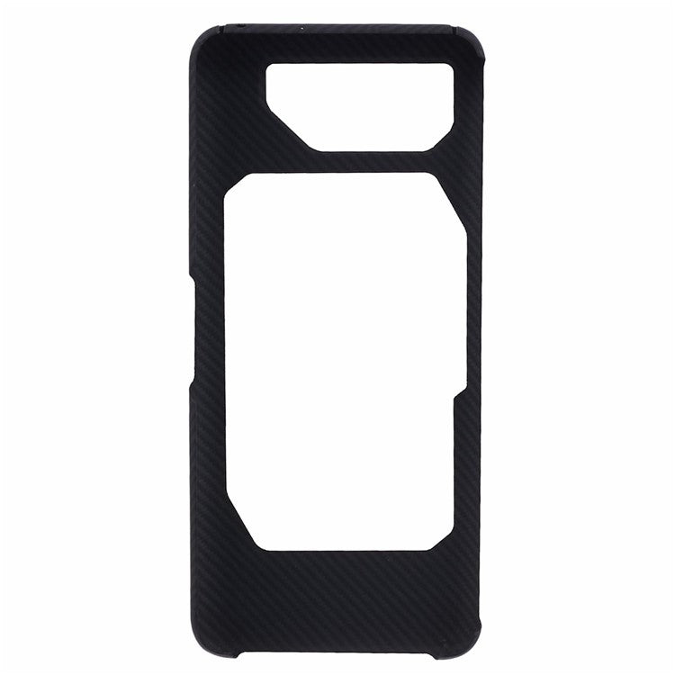 Aramid Fiber Case for Asus ROG Phone 7 5G Shell 600D Fine Texture Cover (Big Rear Lens Hole) - Black