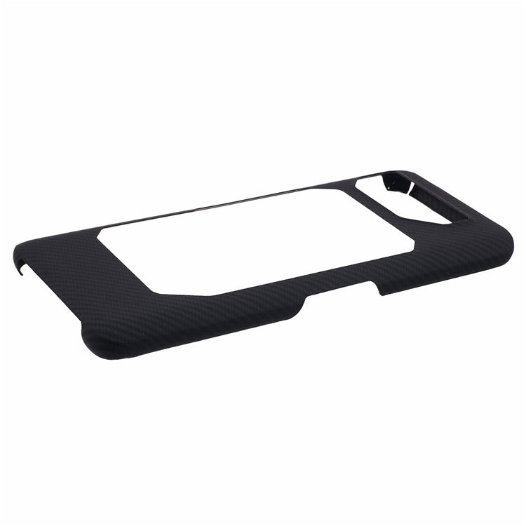 Aramid Fiber Case for Asus ROG Phone 7 5G Shell 600D Fine Texture Cover (Big Rear Lens Hole) - Black
