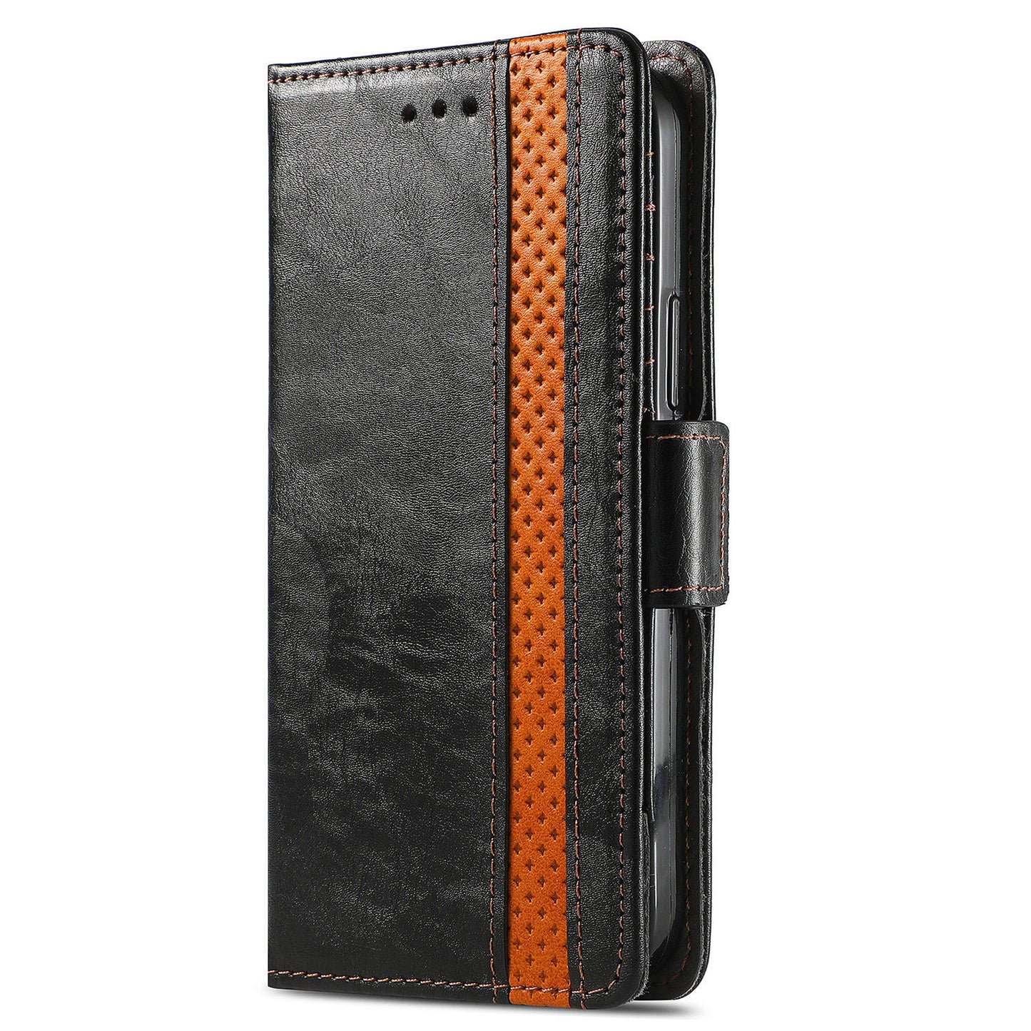 CASENEO 002 Series For Samsung Galaxy S24+ Case PU Leather Stand RFID Blocking Cover - Black
