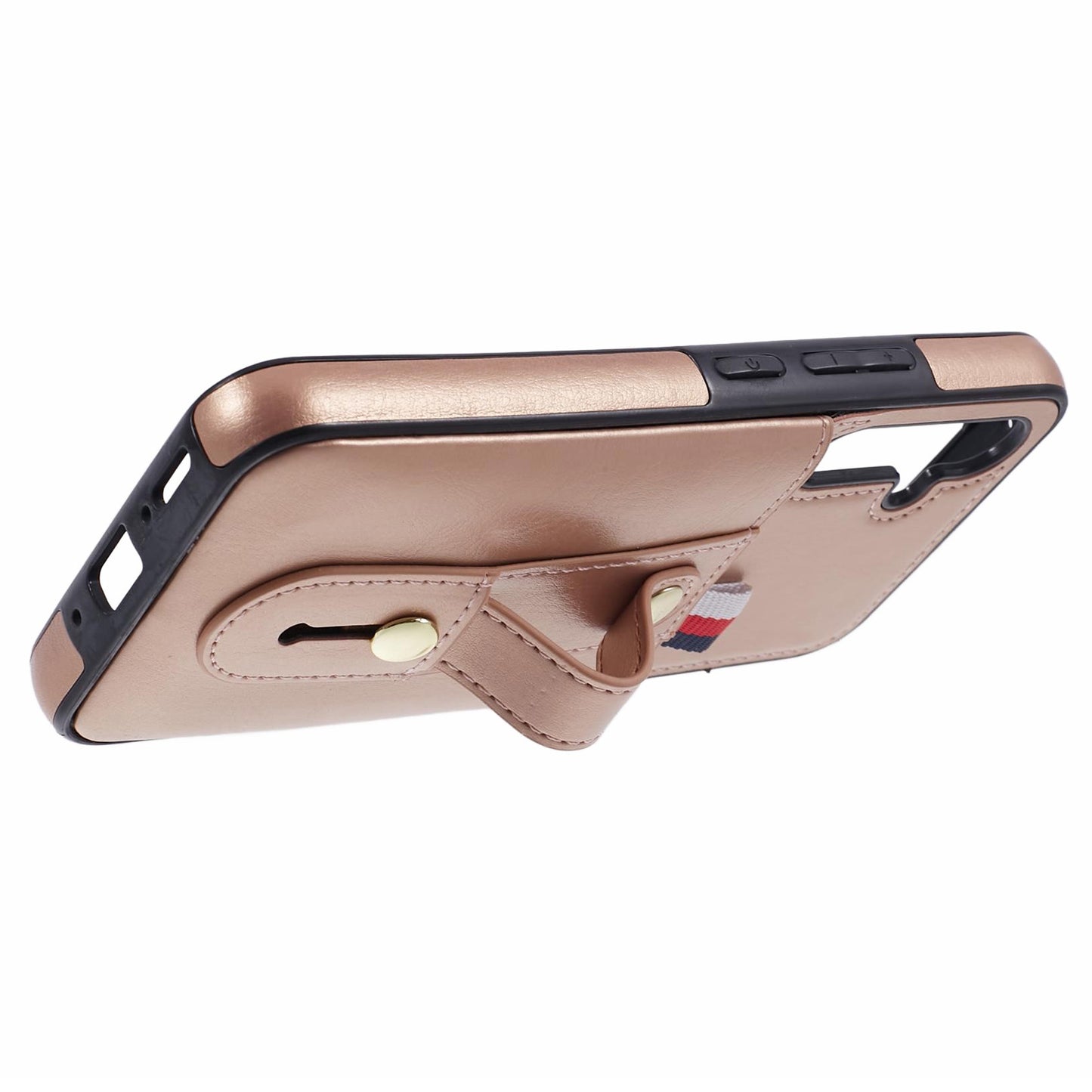 For Samsung Galaxy S24 Case Shockproof PU Leather Coated Kickstand Phone Shell - Rose Gold