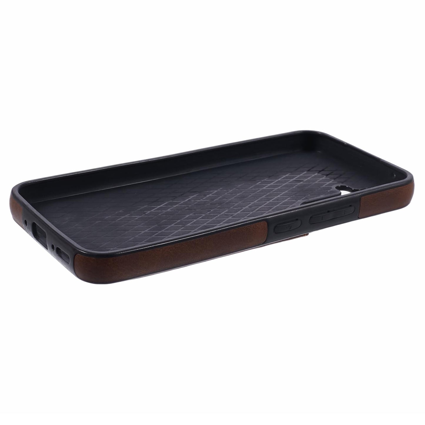 For Samsung Galaxy S24 Case Shockproof PU Leather Coated Kickstand Phone Shell - Brown