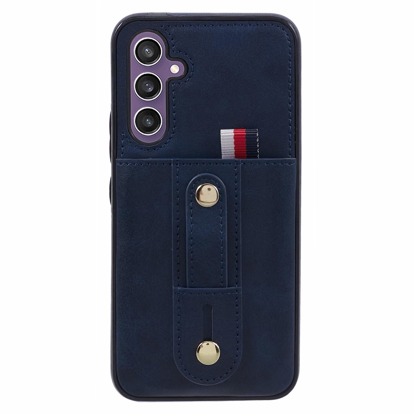 For Samsung Galaxy S24 Case Shockproof PU Leather Coated Kickstand Phone Shell - Blue