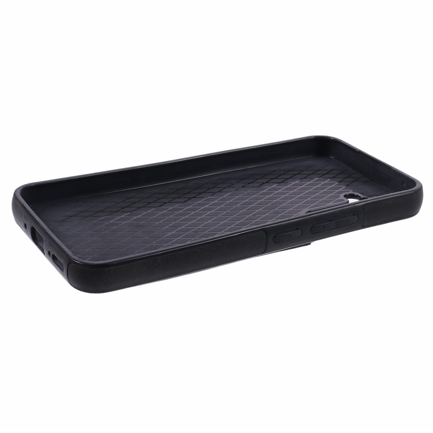 For Samsung Galaxy S24+ Case Retro PU Leather Coated TPU Back Cover with Card Slots - Black