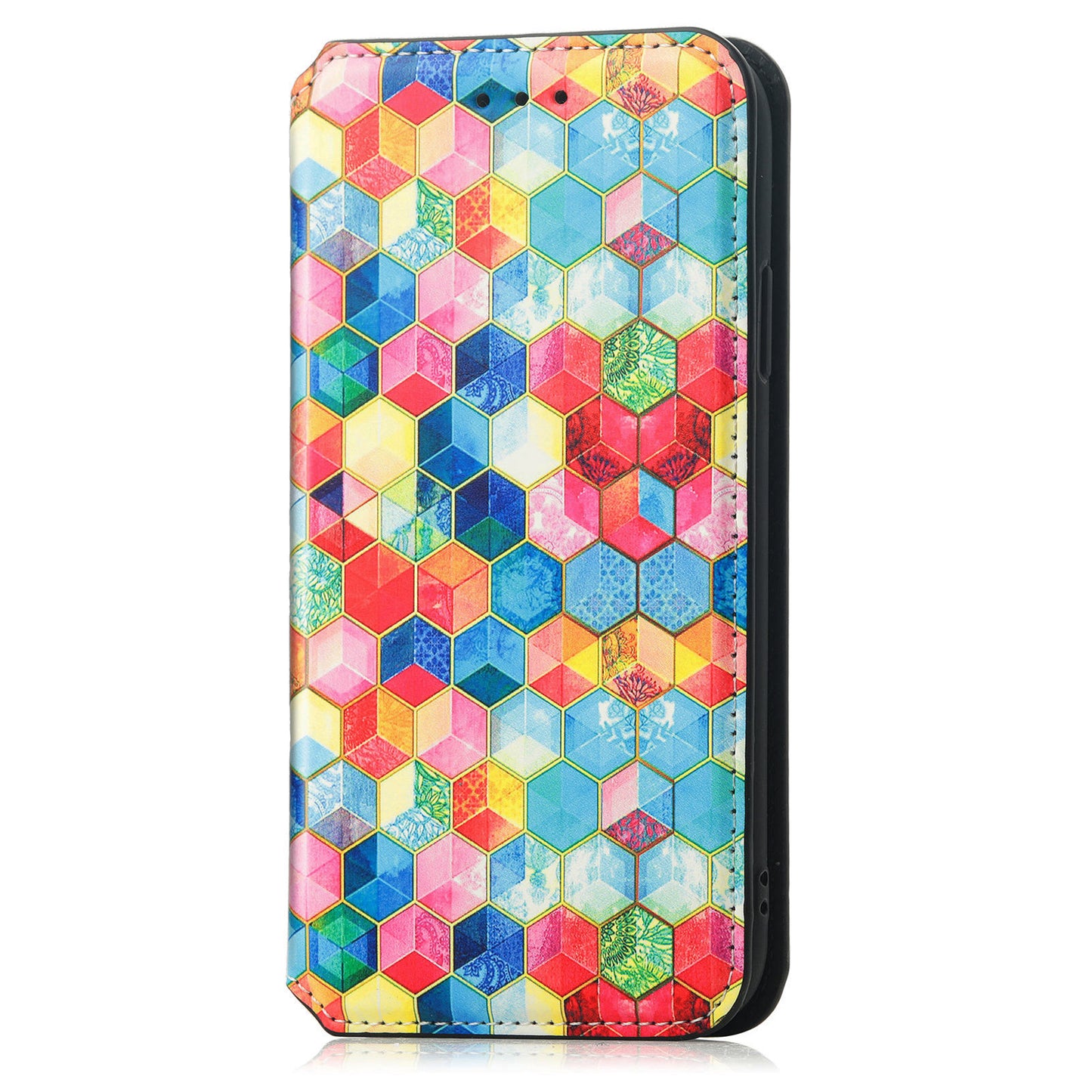 CASENEO 001 Series for Samsung Galaxy S24 Case RFID Blocking Wallet Pattern Phone Cover - Magic Space