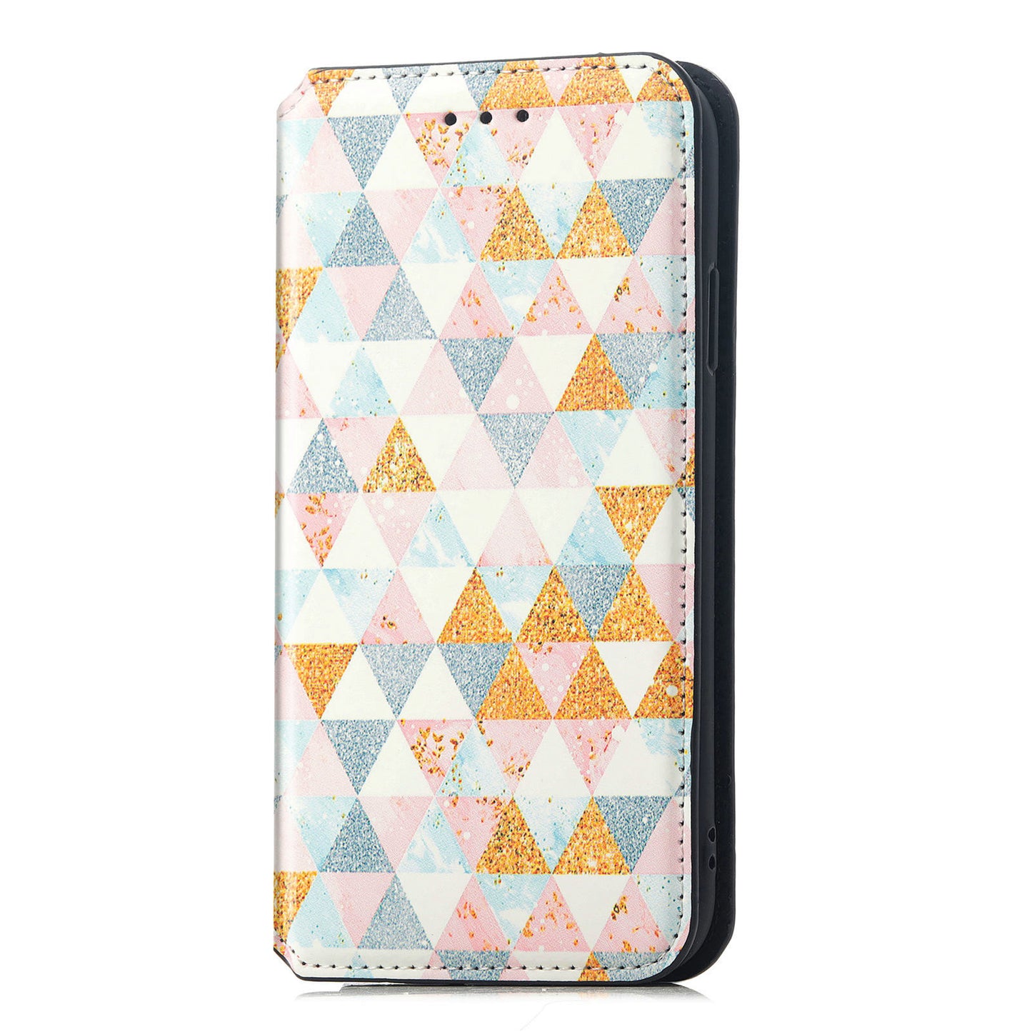 CASENEO 001 Series for Samsung Galaxy S24 Case RFID Blocking Wallet Pattern Phone Cover - Rhombus