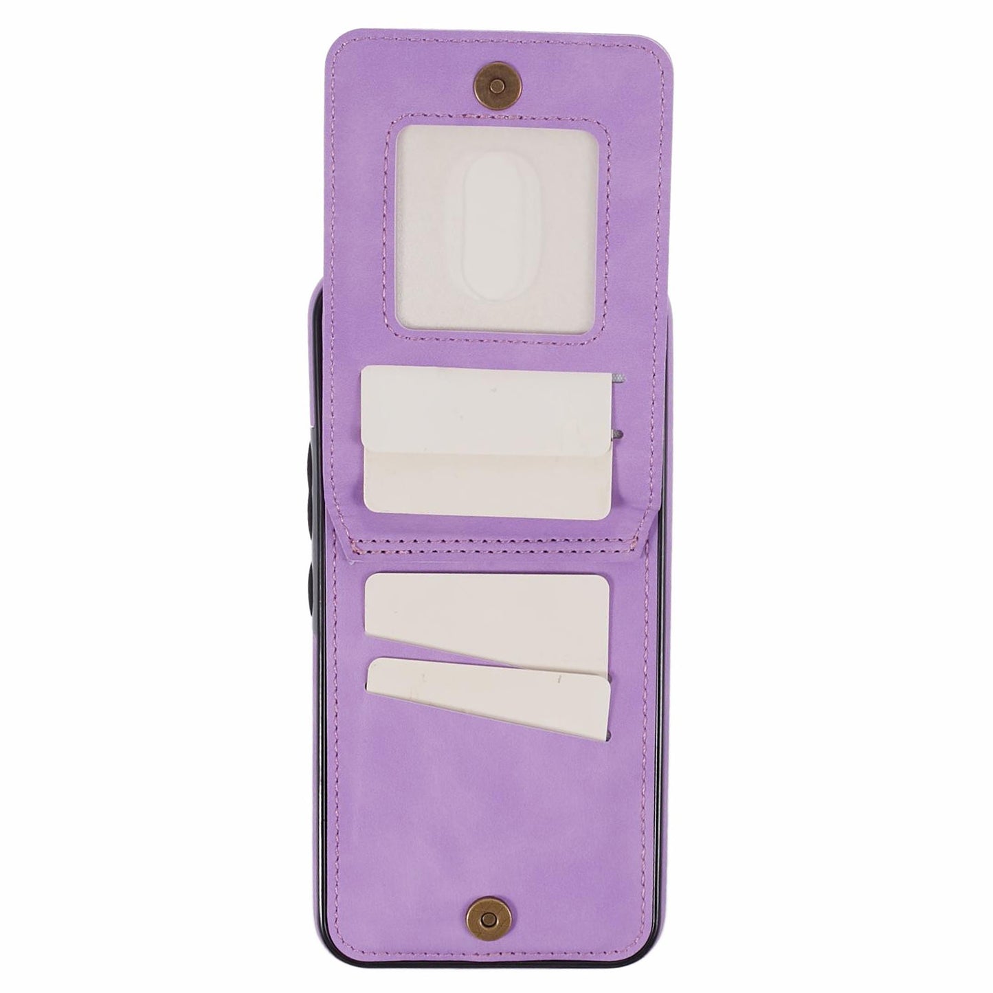For Samsung Galaxy S24 Case Wallet Retro PU+TPU Kickstand Anti-drop Phone Cover - Purple