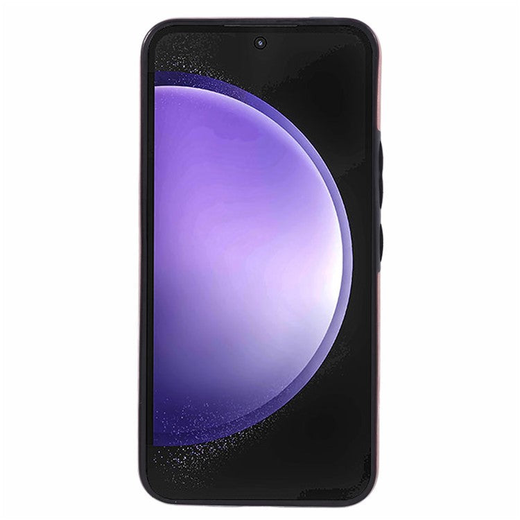 For Samsung Galaxy S23 FE Cell Phone Case RFID Blocking Retro PU+TPU Kickstand Cover - Pink