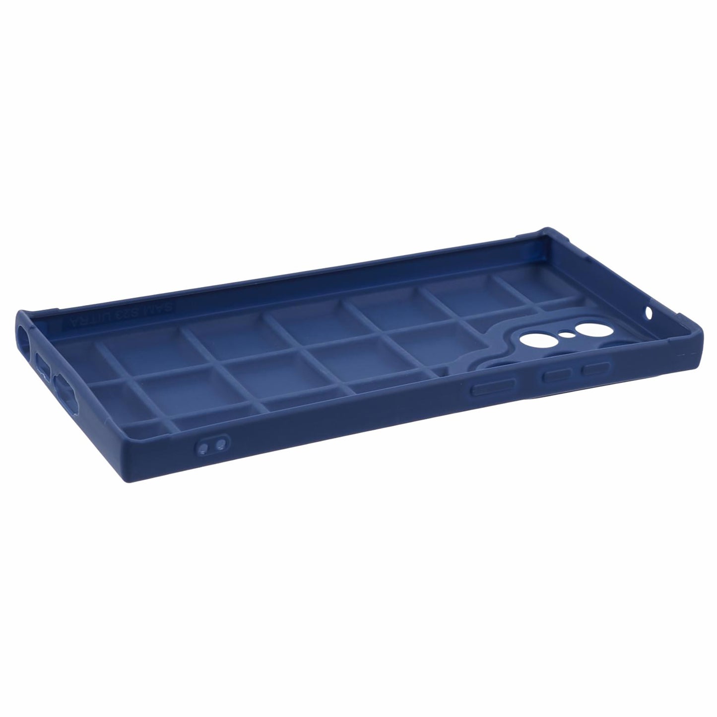 For Samsung Galaxy S24 Ultra Case Grid Down Jacket Texture Smart Phone Cover - Dark Blue