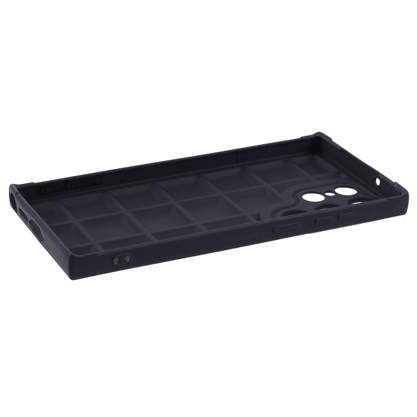 For Samsung Galaxy S24 Ultra Case Grid Down Jacket Texture Smart Phone Cover - Black