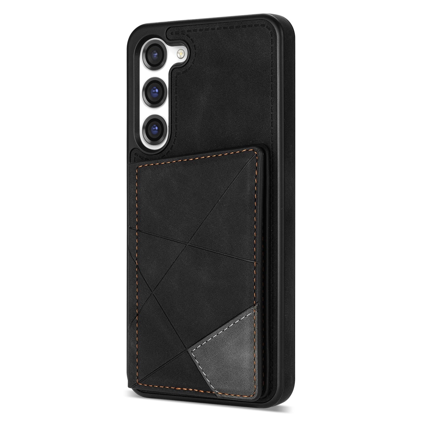 For Samsung Galaxy S24+ Case PU Leather+TPU Card Slots Phone Cover - Black