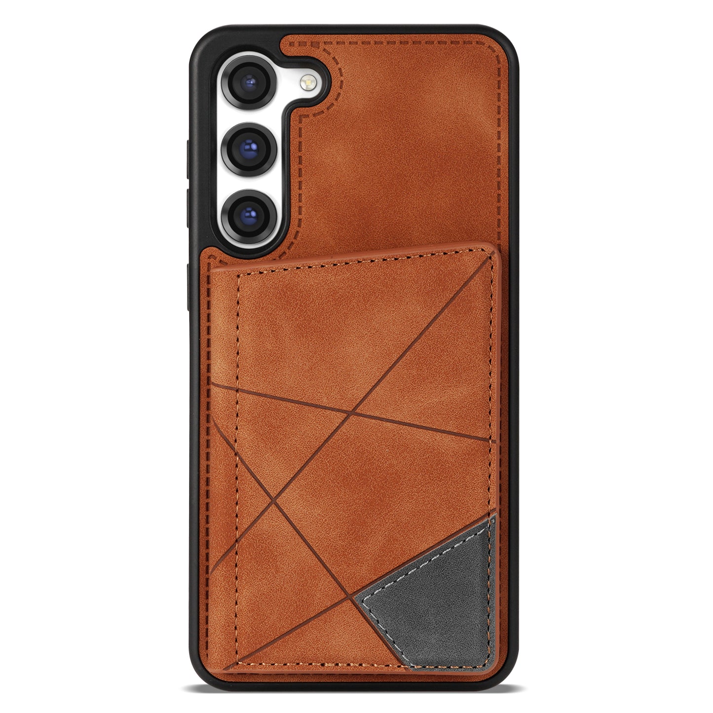 For Samsung Galaxy S24+ Case PU Leather+TPU Card Slots Phone Cover - Brown