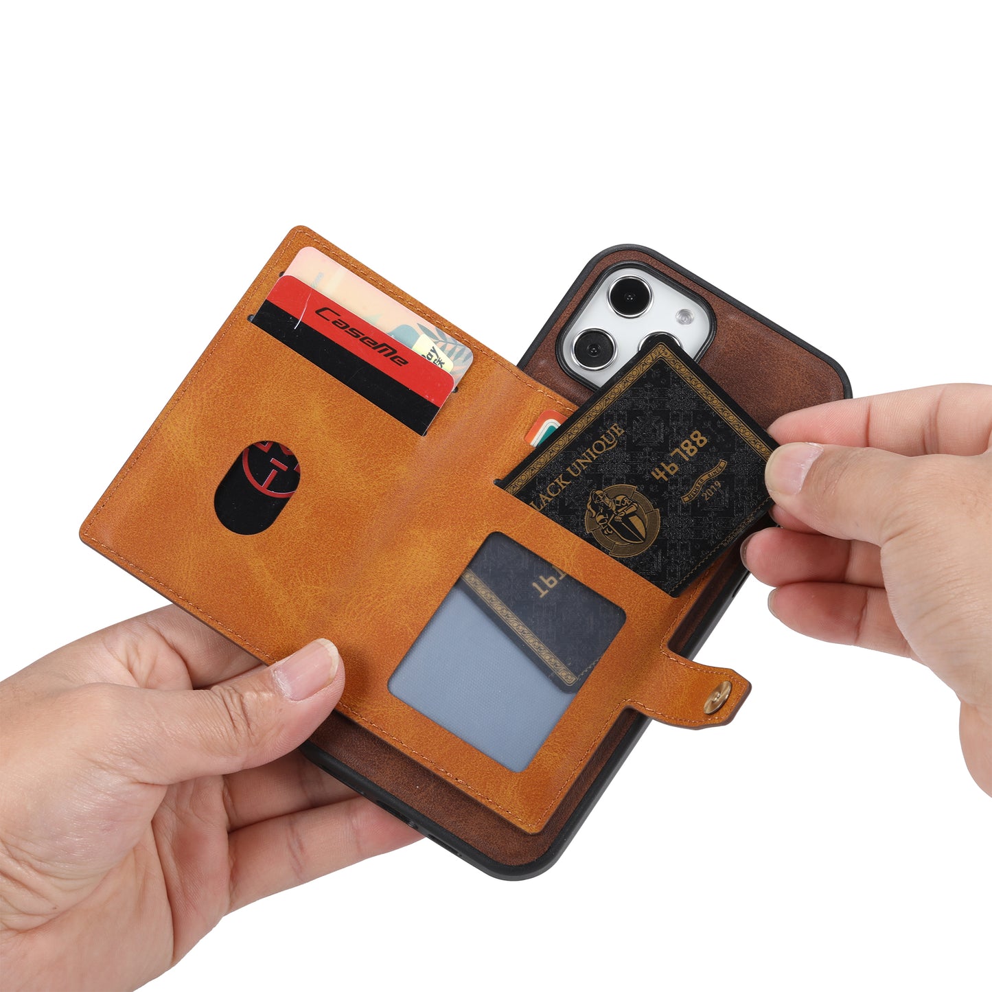Cell Phone Case for Samsung Galaxy S24+ , Calf Texture Card Holder PU Leather+TPU Cover - Brown