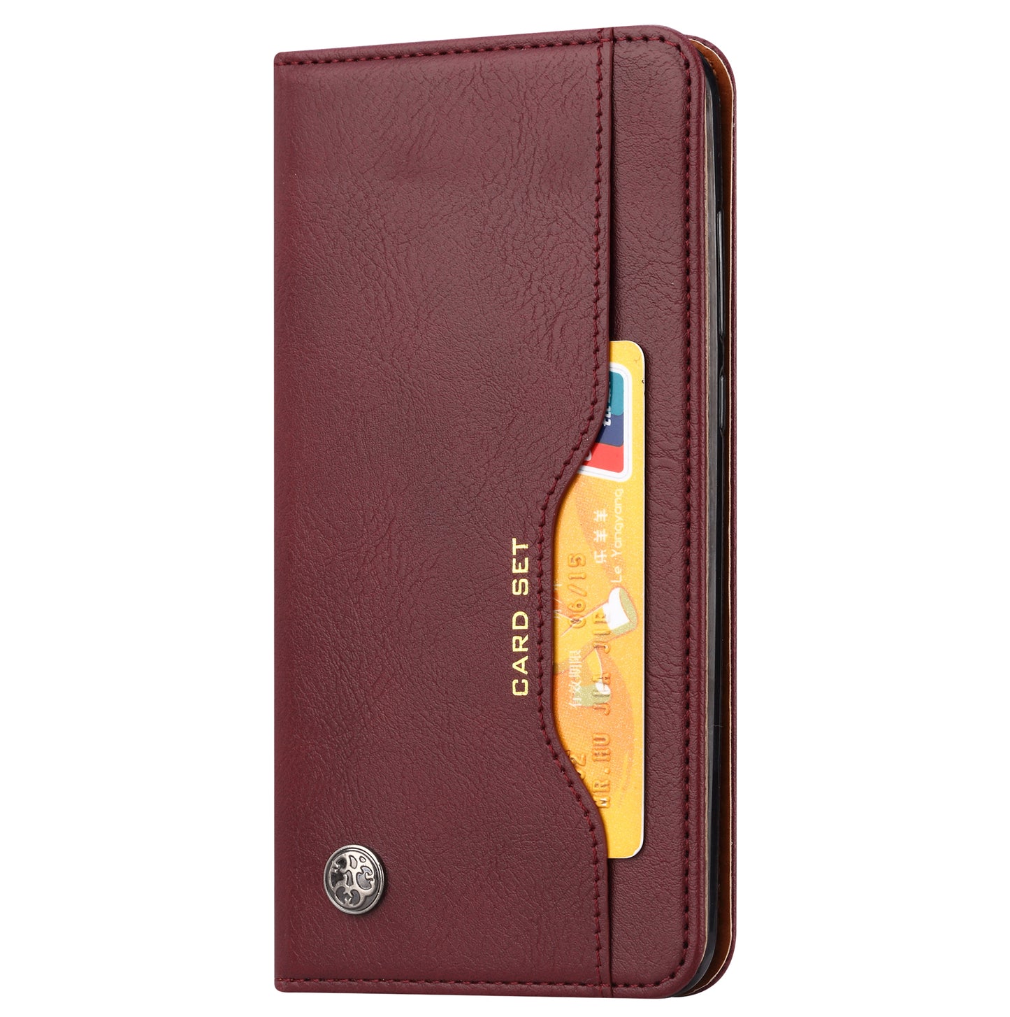 For Samsung Galaxy S24+ Cell Phone Case Magnetic Closing Flip Stand Leather Wallet Cover - Wine Red