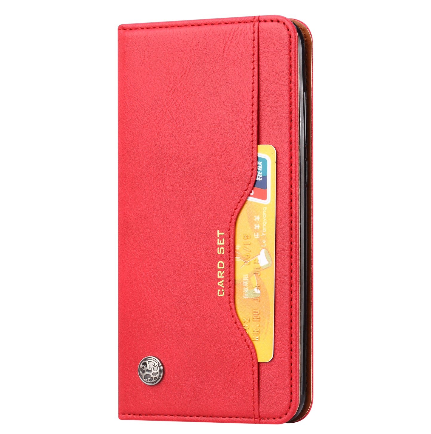 For Samsung Galaxy S24 Cell Phone Case Magnetic Closing PU Leather Wallet Cover - Red
