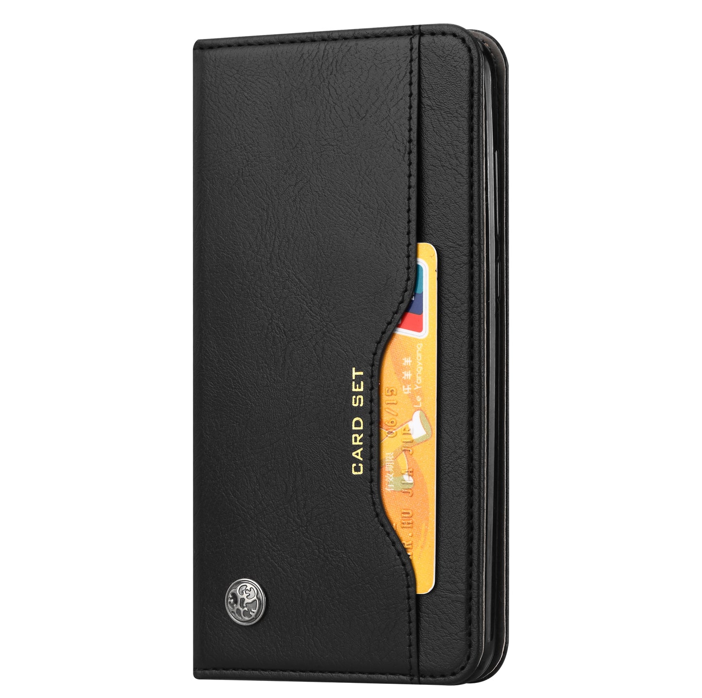For Samsung Galaxy S24 Cell Phone Case Magnetic Closing PU Leather Wallet Cover - Black