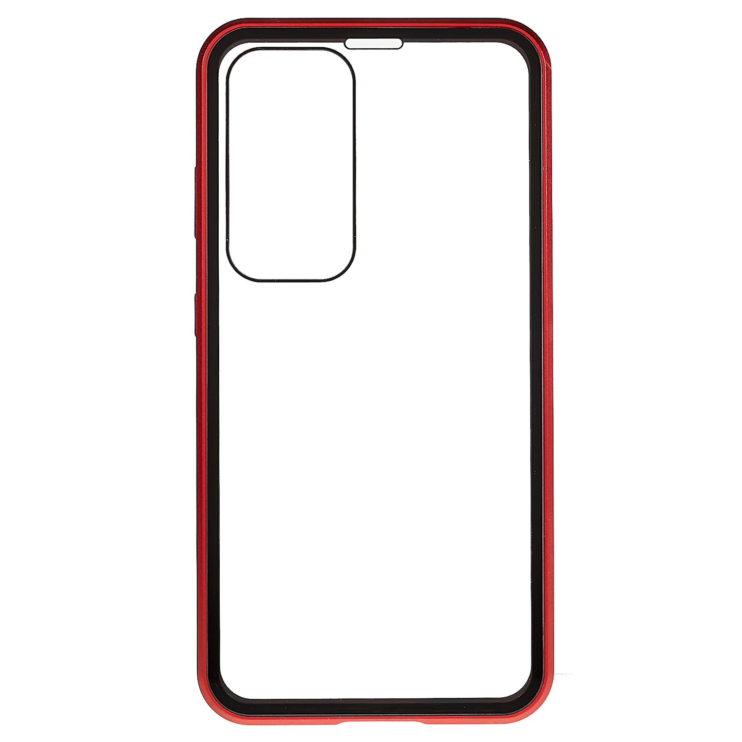 For Samsung Galaxy S24 Magnetic Case Double-Sided Tempered Glass Metal Frame Phone Cover - Red