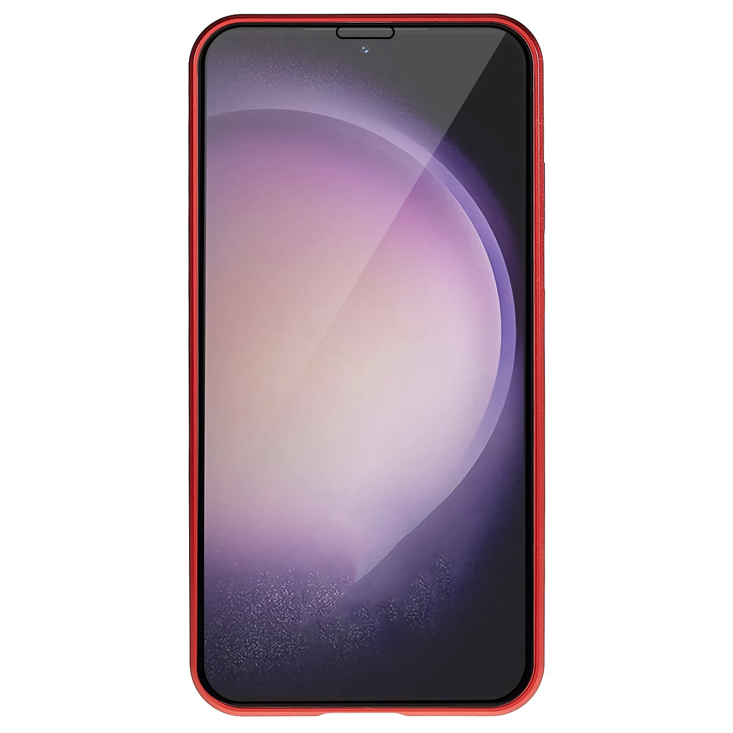 For Samsung Galaxy S24 Magnetic Case Double-Sided Tempered Glass Metal Frame Phone Cover - Red
