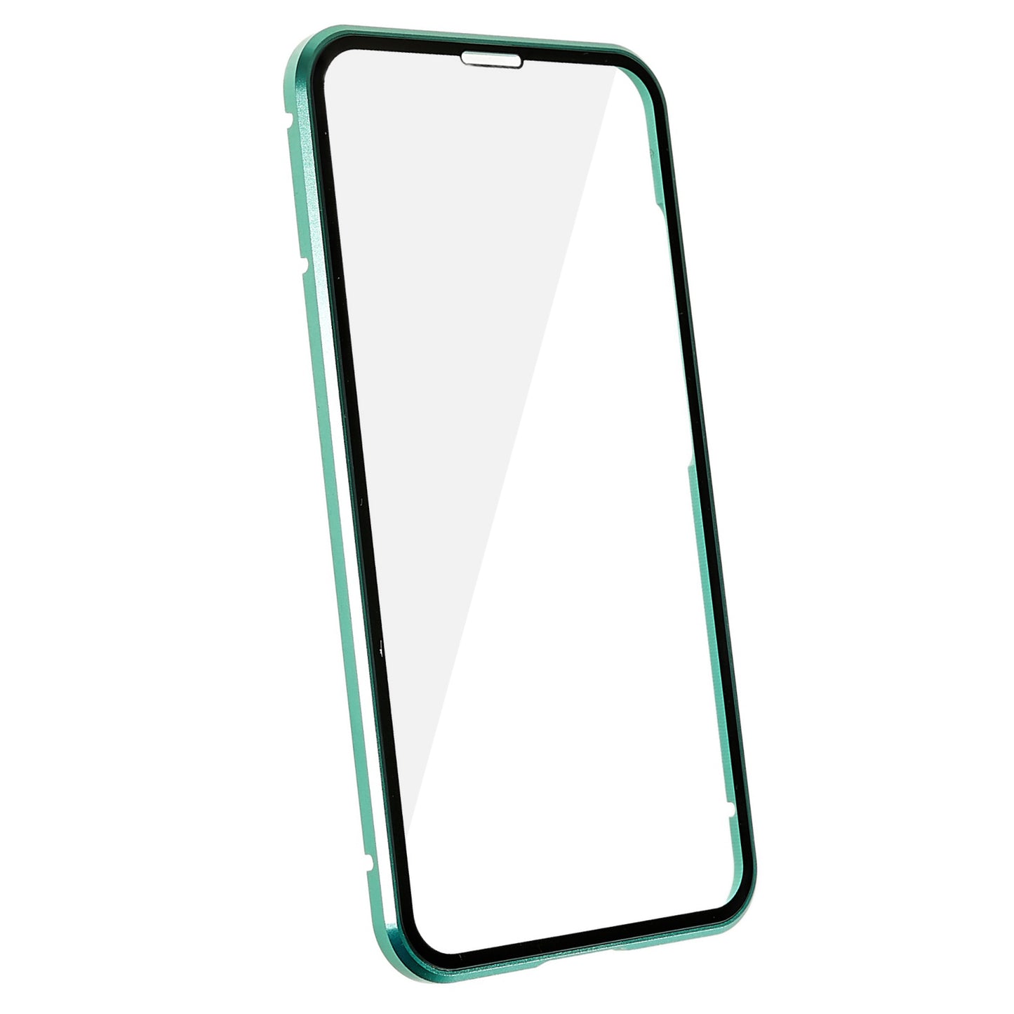 For Samsung Galaxy S24 Magnetic Case Double-Sided Tempered Glass Metal Frame Phone Cover - Green