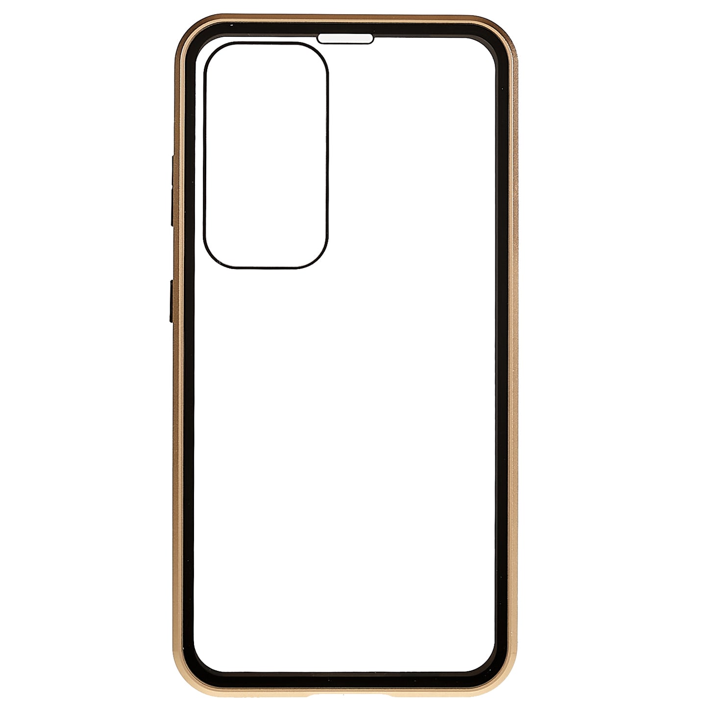 For Samsung Galaxy S24 Magnetic Case Double-Sided Tempered Glass Metal Frame Phone Cover - Gold